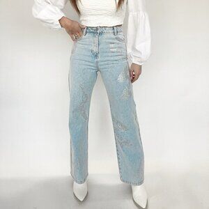Bling It On Denim Straight Leg Rhinestone Jeans